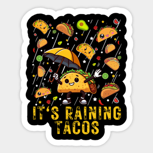 It's Raining Tacos Funny Taco cinco de mayo kids boys girls Sticker